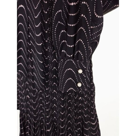Kate Spade Wavy Dot Shift Dress Size 6 Black Pink $450 - Picture 5 of 10